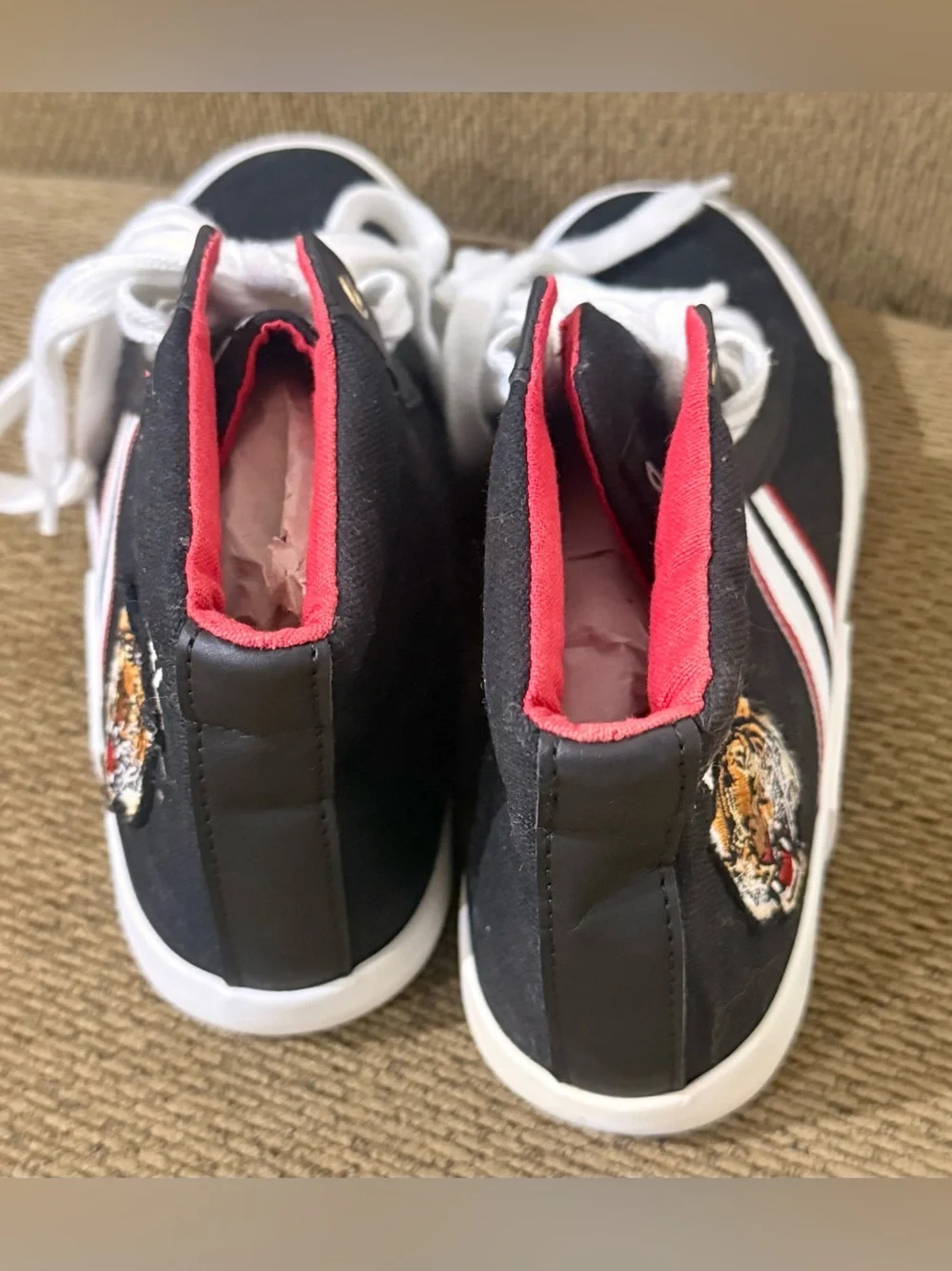 Polo Ralph Lauren Easten Mid Tiger Blk/Wht/Red Shoes Grade School Size 4